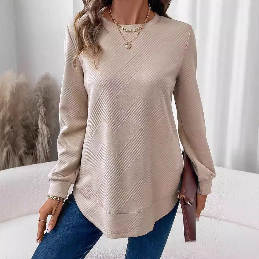 Women's Crew Neck Casual Long Sleeve Shirt