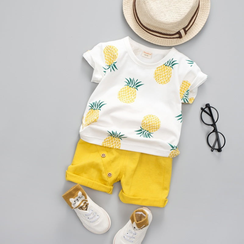 Summer Short-sleeved Suit Kids T-shirt Clothes Kids Shorts Two-piece Suit