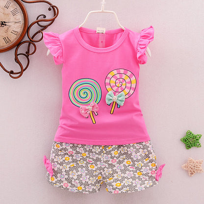 Girls Cartoon Two-Piece Korean Children's Clothing Cotton Girls Issued On Behalf Of