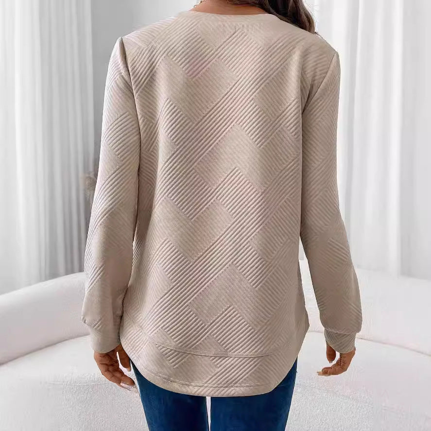 Women's Crew Neck Casual Long Sleeve Shirt