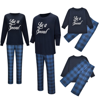 European And American Christmas Letter Printing Parent-child Clothing Home Wear Suit