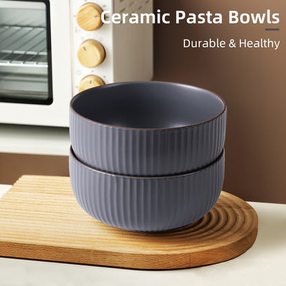 Ceramic Bowls For Kitchen, 46oz Bowl Set Of 4 For Cereal, Salad, Pasta, Soup, Dessert, Serving Dishwasher, Microwave And Oven Safe