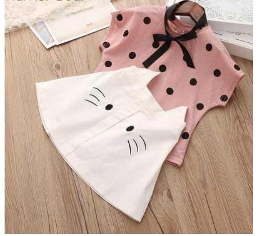 Summer Children Clothes Big Bow T-Shirt Shorts Clothing Set