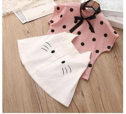 Summer Children Clothes Big Bow T-Shirt Shorts Clothing Set