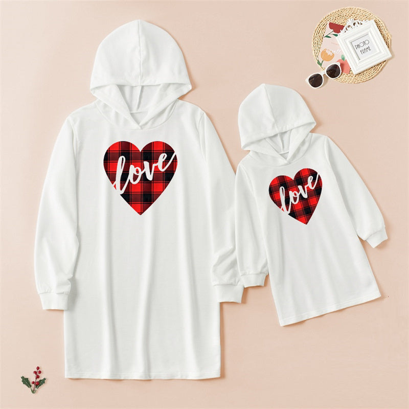 White Parent-Child Sweater Dress Mother And Daughter Multiple