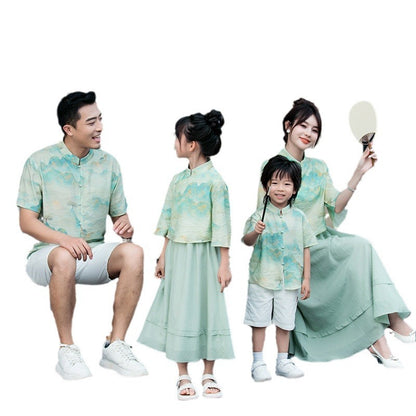 Parent-child Leisure Chinese Style Cheongsam Suit