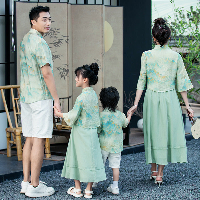 Parent-child Leisure Chinese Style Cheongsam Suit