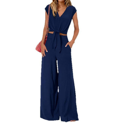 High Waist Slim-fit Wide-legged Pants Suit