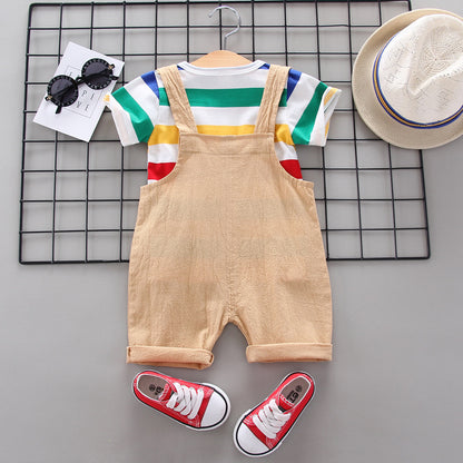 Rainbow Bib Pants Girls Baby Kids