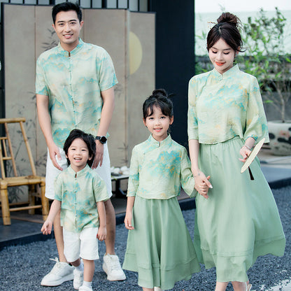 Parent-child Leisure Chinese Style Cheongsam Suit