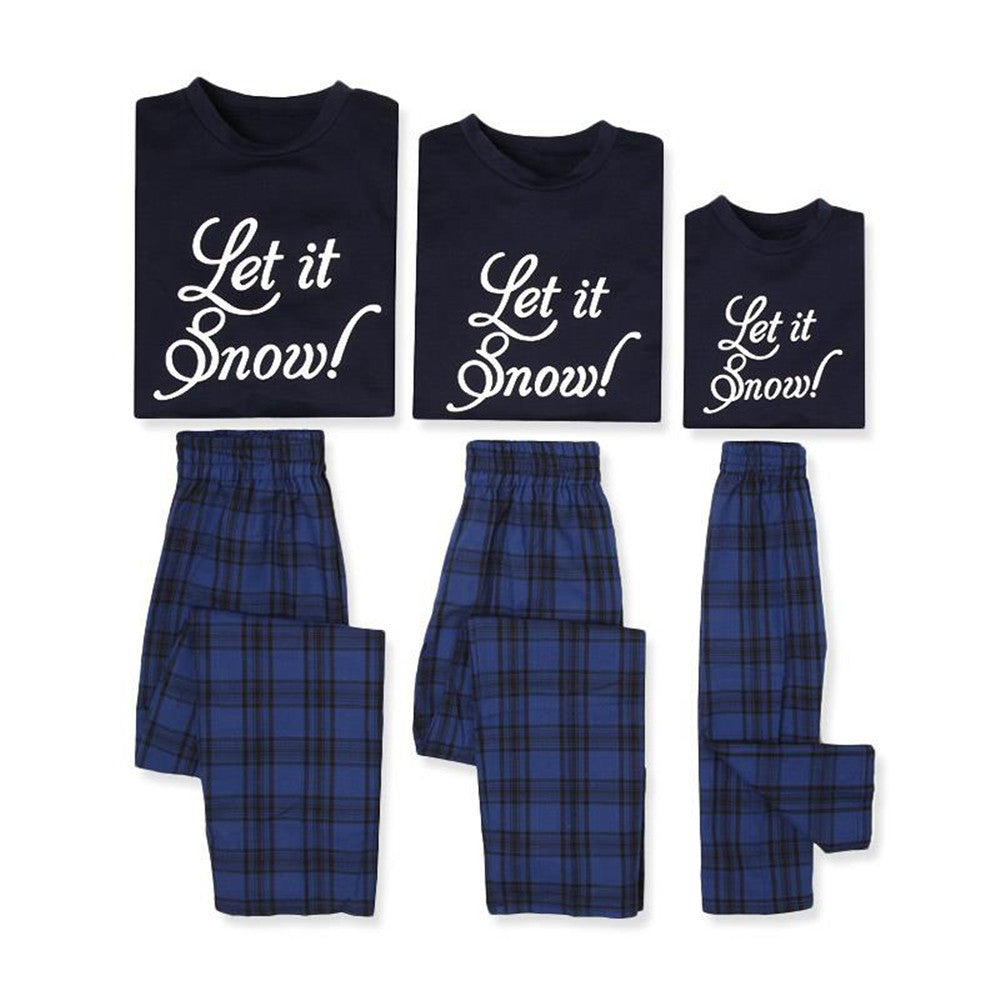 European And American Christmas Letter Printing Parent-child Clothing Home Wear Suit