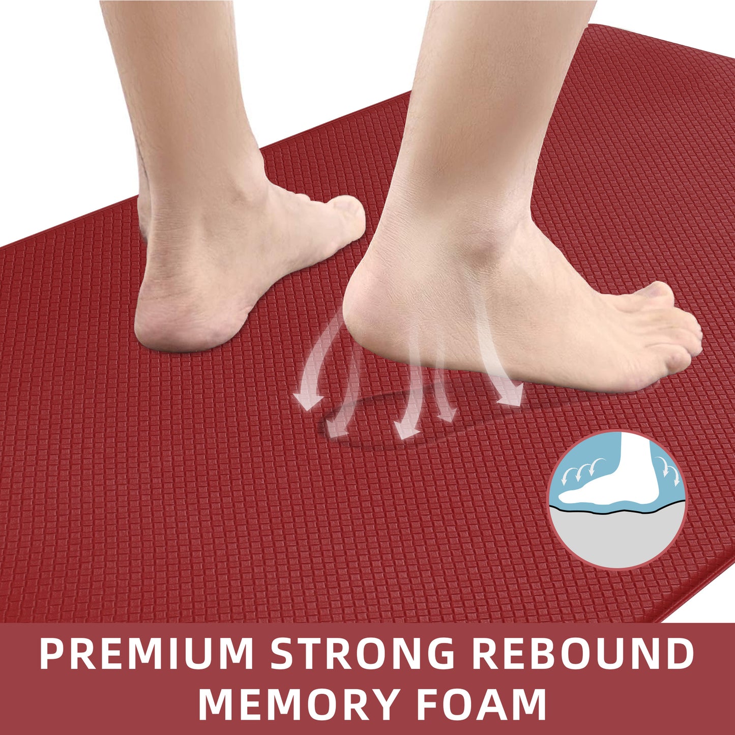 Kitchen Floor Mat Two-piece Set Of Non-slip, Waterproof And Easy To Scrub For Home, Kitchen