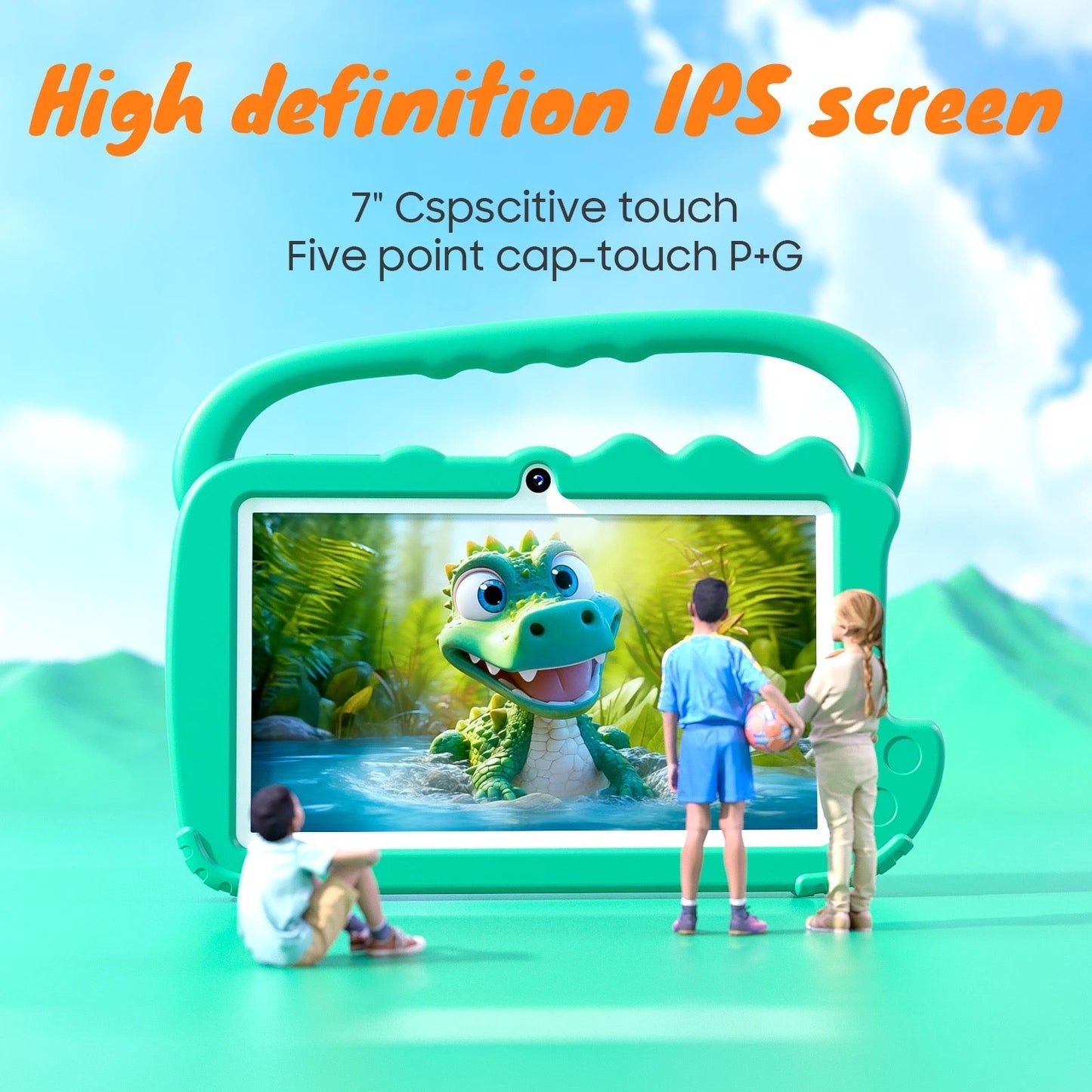 AT70K 7" Kids Educational Tablet PC - Android 12.0, 2GB RAM, Shockproof & Drop Resistant