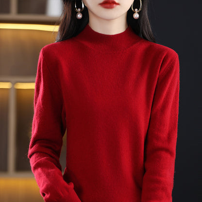 Loose Slimming Thickened New Wool Women's Half Turtleneck Knitted Sweater