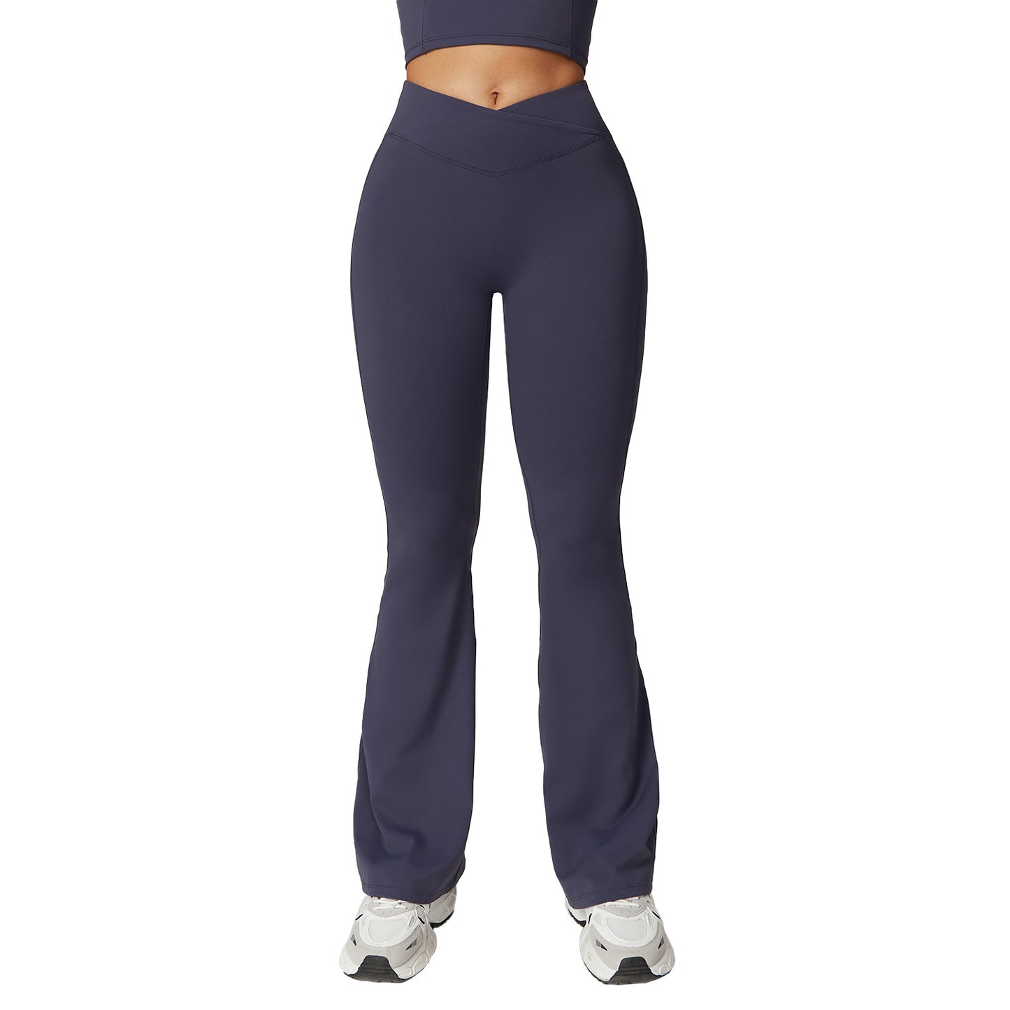 Hip Lifting Yoga Bell-bottom Pants Nude Feel Cross High Waist