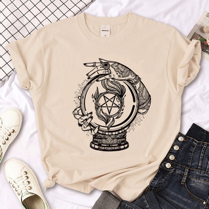 Witch Triple Moon Gothic Sun Tshirt Women Y2K Tee Female Des