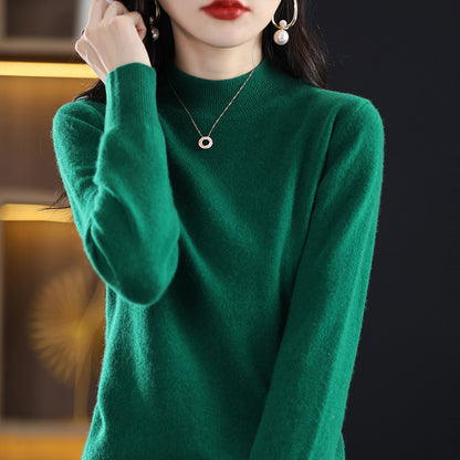 Loose Slimming Thickened New Wool Women's Half Turtleneck Knitted Sweater