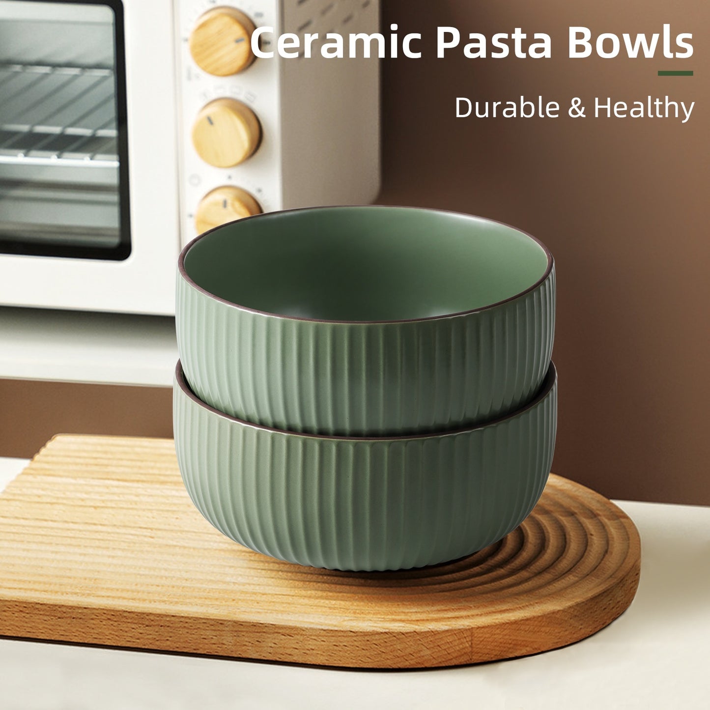 Ceramic Bowls For Kitchen, 46oz Bowl Set Of 4 For Cereal, Salad, Pasta, Soup, Dessert, Serving Dishwasher, Microwave And Oven Safe