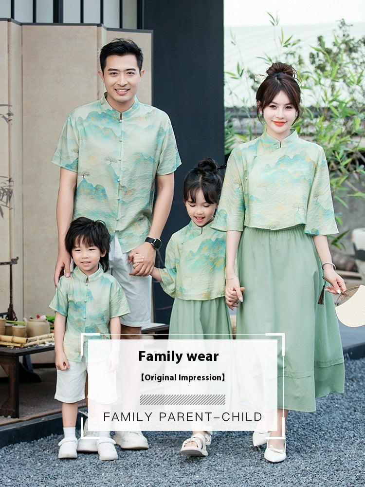 Parent-child Leisure Chinese Style Cheongsam Suit