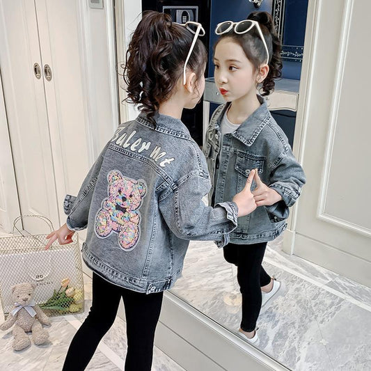 Cartoon Jacket Clothes Children Denim Tops