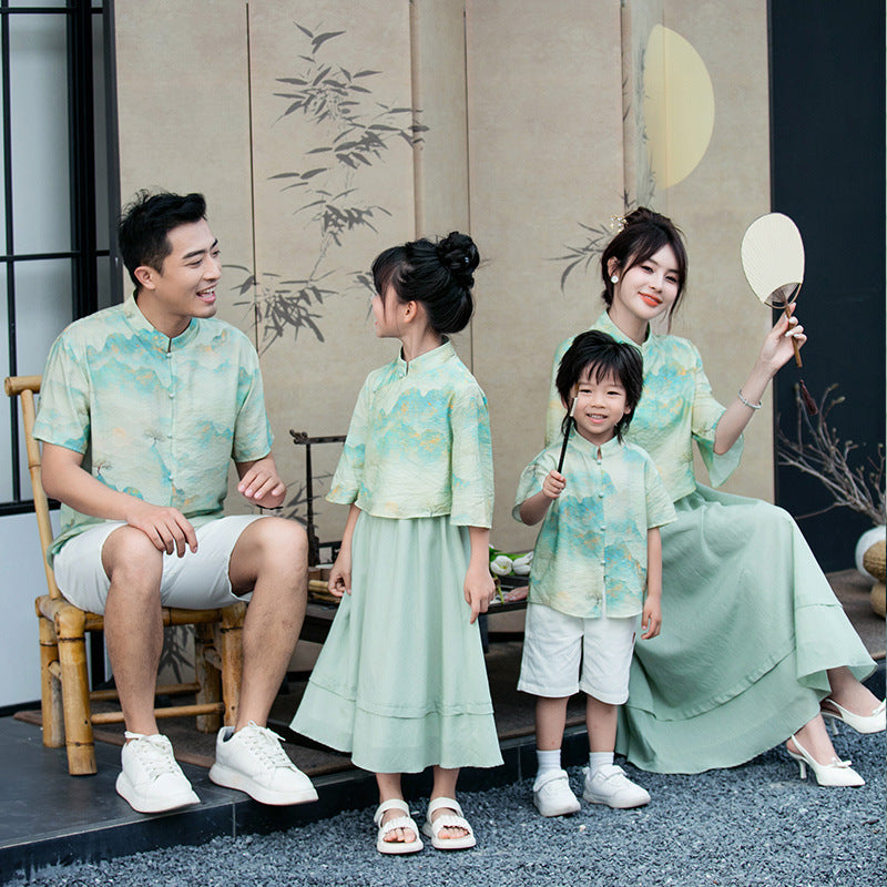 Parent-child Leisure Chinese Style Cheongsam Suit