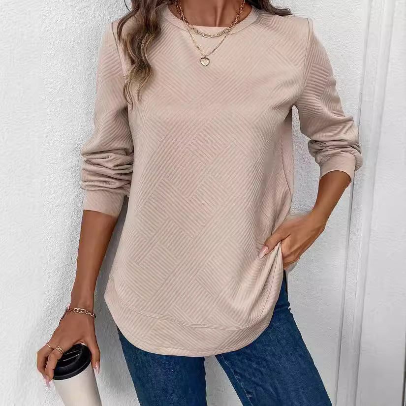 Women's Crew Neck Casual Long Sleeve Shirt