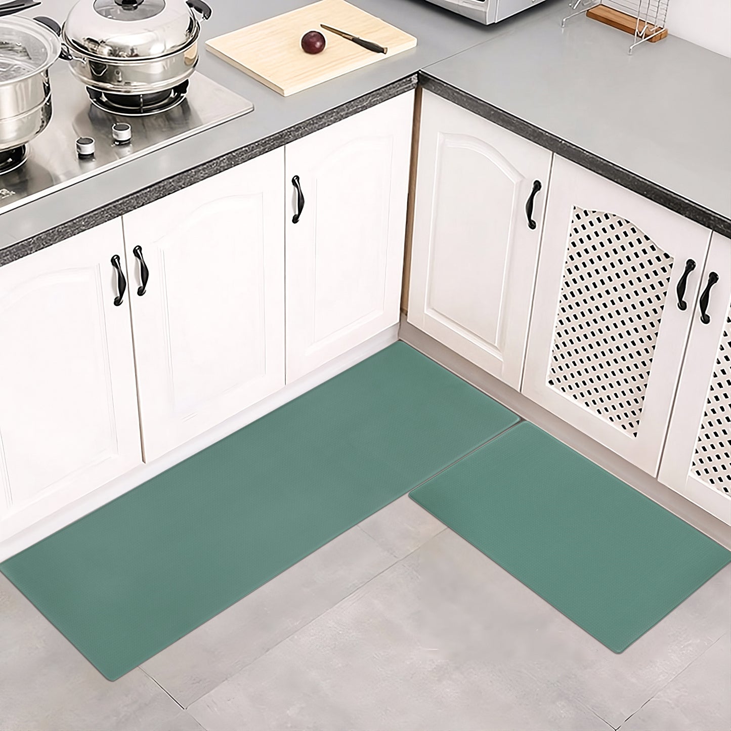 Kitchen Floor Mat Two-piece Set Of Non-slip, Waterproof And Easy To Scrub For Home, Kitchen